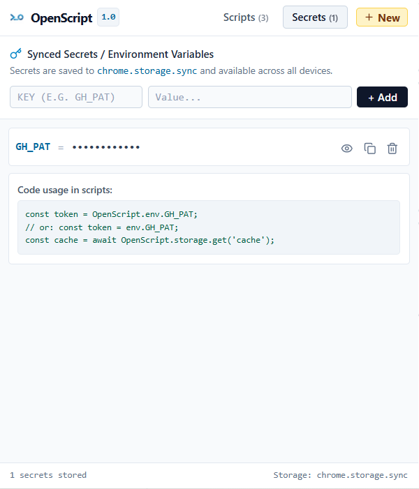 OpenScript secrets